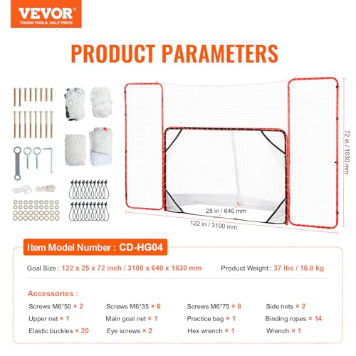Portable Hockey Goal with Backstop and Targets - 72 Inch