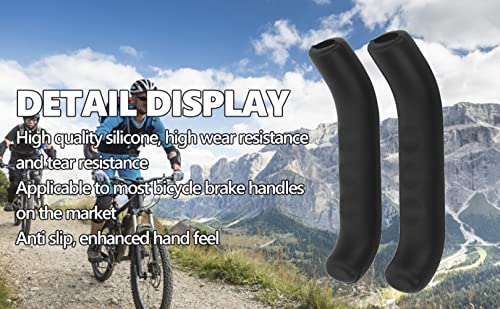 Bicycle Brake Lever Grip Protector Cover - Black, Anti-Slip Silicone Sleeve