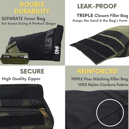 Workout Sandbag Pro - 80 lb Triple Closure Filler Bag, 7 Handles