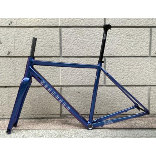 700C Gravel Bike Frame - Aluminum Alloy with Carbon Fork - Blue, 59cm