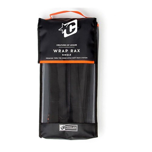 Creatures of Leisure Single Wrap Silicon Rax, Durable Cushioned Pads, Corrosion Resistant Metal Cam Buckle, Reusable Carry Bag, Black Orange
