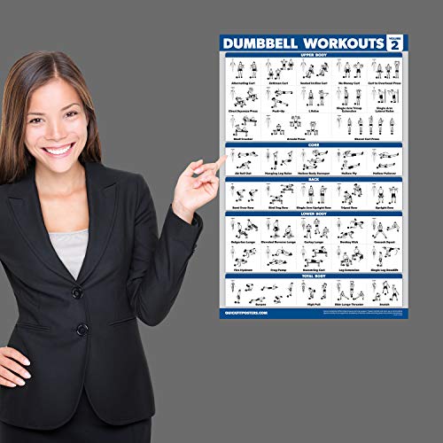 Dumbbell Workout Poster Set - Laminated 18" x 24" - Volumes 1 & 2
