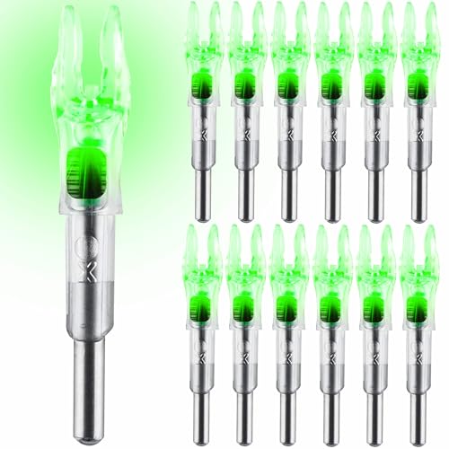 12 Pack Lighted Arrow Nocks with ON/OFF Switch for Archery