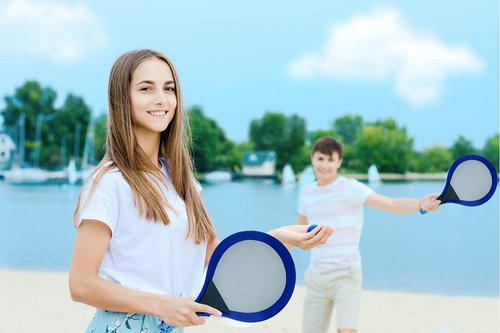 JA-RU Soft Foam Racket Set (3 Sets) Badminton, Tennis Racket, & Paddle Ball Toys for Kids, Teens & Adults. Active Indoor & Outdoor Games & Sports Activities. Family Exercise Equipment Set. 5135-3s