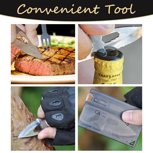 4-in-1 Pocket Credit Knife and Fork Camping Utensils - 3 Inches