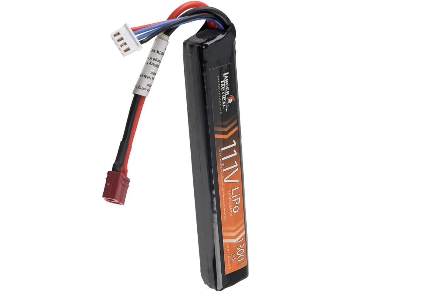 Lancer Tactical LiPo Airsoft Battery - 11.1V 1300mAh 15C/20C Stick - Tamiya/Dean Connector(1300mAh 20C Stick - Dean Connector)