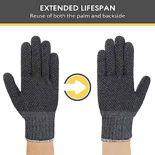 Evridwear Cotton Work Gloves Heavyweight with Anti-Slip Grip Dots,String Knitted Glove for Warehouse Gardening