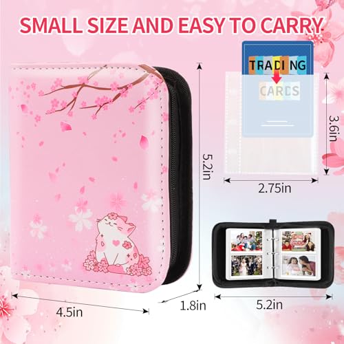 Sakura Cat Small 1 Pocket Card Binder with 40 Sleeves – CLOKORIA Mini 80 Card Capacity