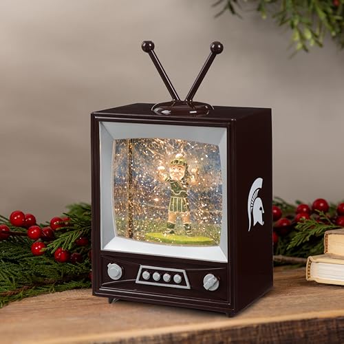 Michigan State University Snow Globe Lantern - Vintage TV Design