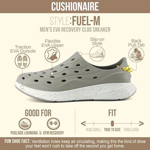 Men's Lightweight Waterproof Slip-On Recovery Shoes with Cushioned Footbed