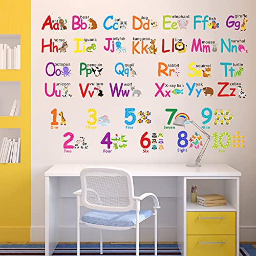 Animal ABC Alphabet Wall Decals - 6 Sheets for Kids Rooms
