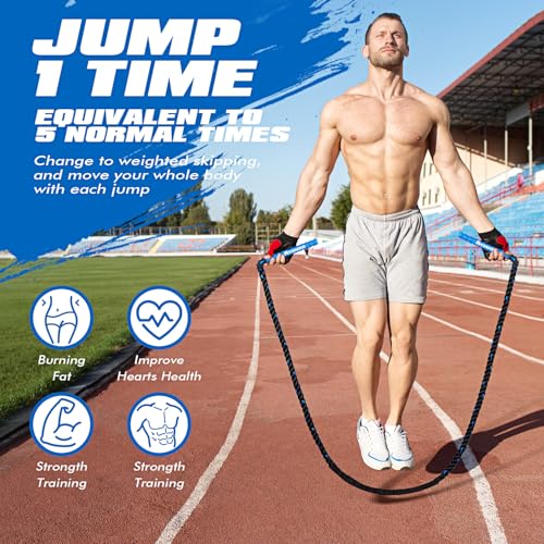 Weighted Jump Rope for Fitness - 1LB for Cardio & Boxing
