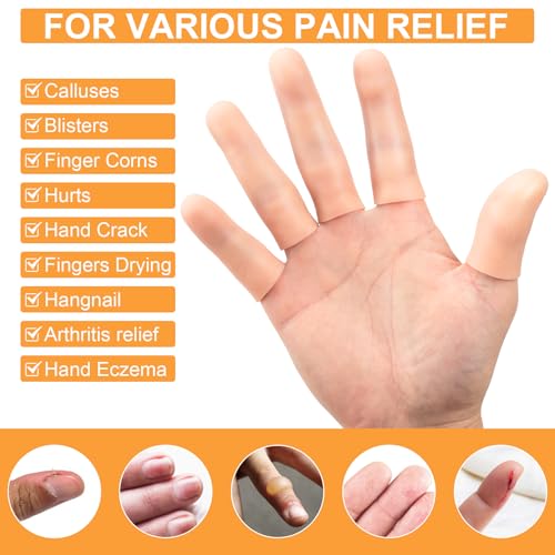 10pcs Silicone Gel Finger Cots - Small Beige Finger Protectors