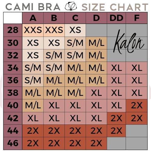 Kalon 4 Pack Women’s Nylon Spandex Removable Padding Wireless Cami Bras - Medium-Large