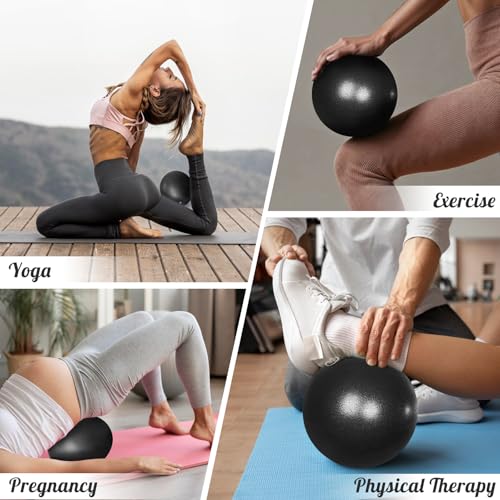 9-Inch Small Pilates Ball for Core Training and Yoga - Black
