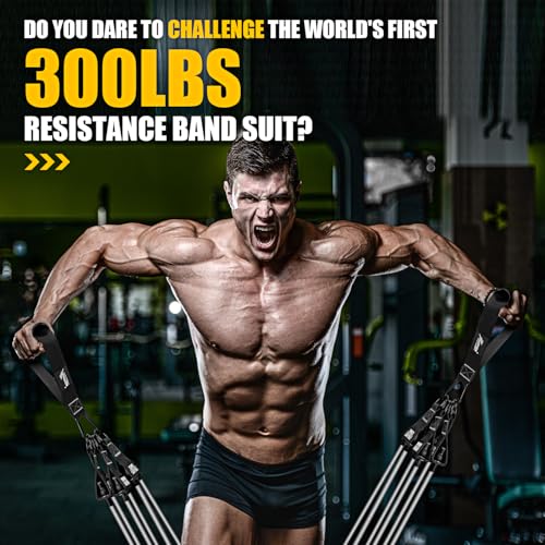 300LBS Heavy Resistance Bands with Handles - Black