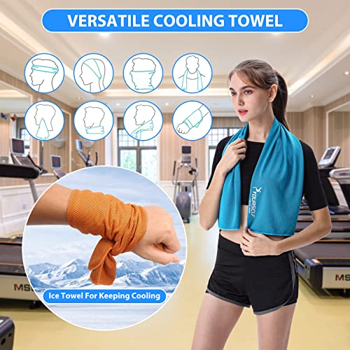 Cooling Towel for Neck - Instant Cooling Relief, 40"x12", Orange