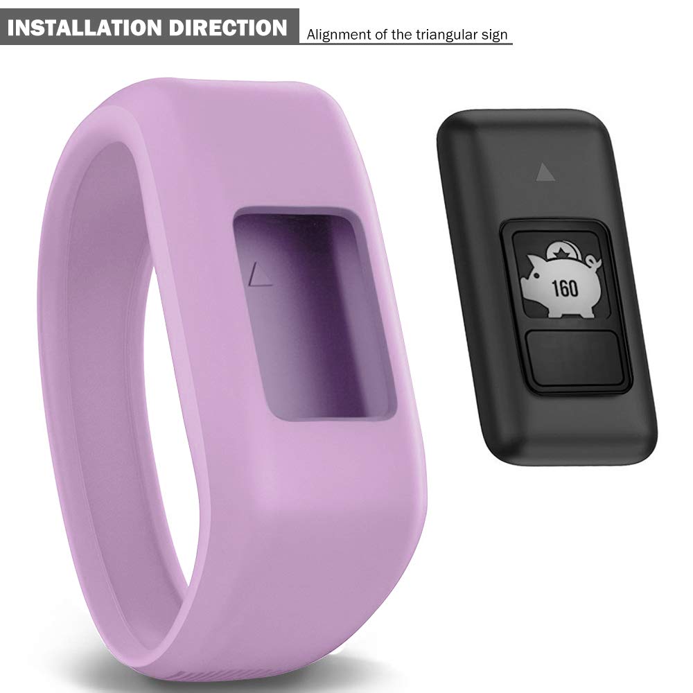 iBREK for Garmin Vivofit jr/jr 2/3 Bands, Silicon Stretchy Replacement Watch Bands for Kids Boys Girls Small Large(No Tracker) (3 Pack: Transparent Pink&Teal&Lavender, Small)