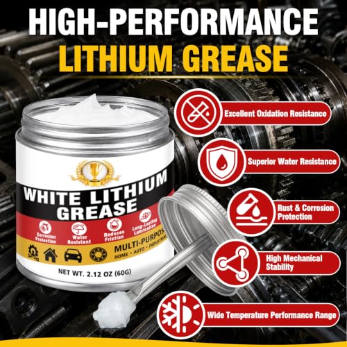 Premium White Lithium Grease - Multi-Purpose Lubricant with Brush