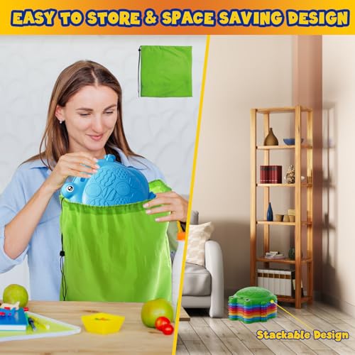 HYES 8PCS Kids Non-Slip Balance Stepping Stones Set for Indoor Outdoor Play