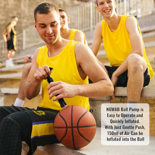 Portable Hand Ball Pump with Needles & Carry Bag - 10.6-Inch