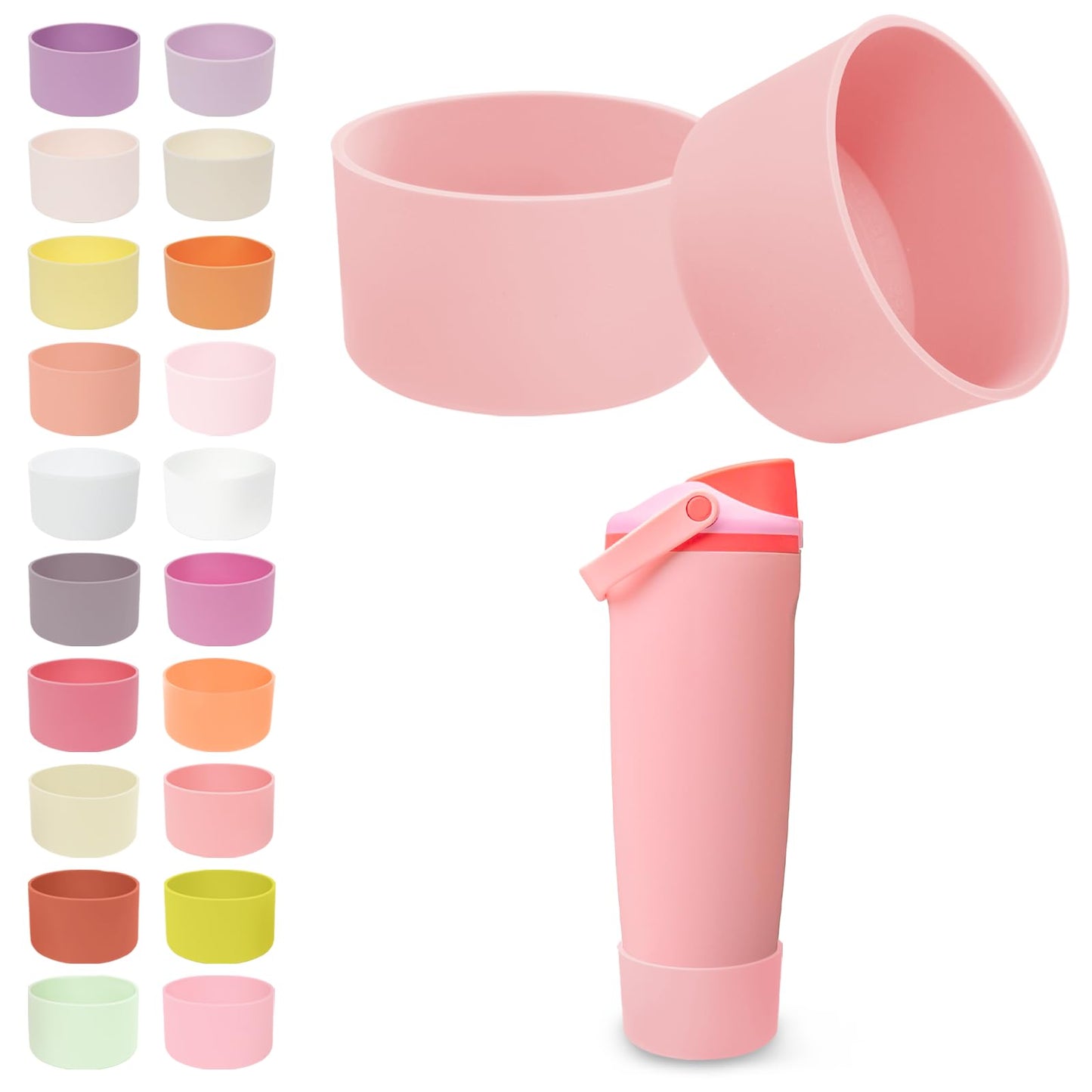 Kaitiaki 2PCS Silicone Boots for Owala 30oz & 40oz FreeSip Sway Bottles & Tumblers – Non-Slip, Scratch-Resistant, Stability Enhancer for Owala Accessories (Angel Food Cake)