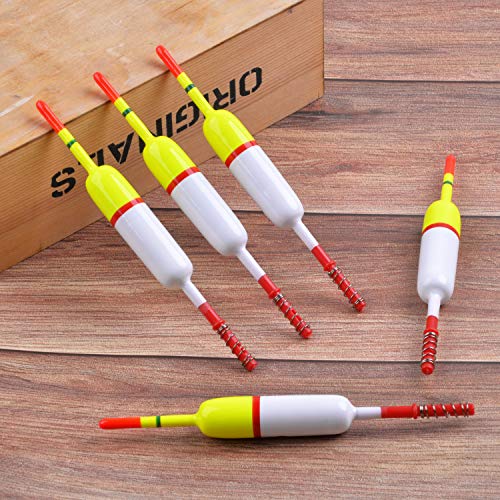 OREOTL 10 Pack 2.36in Balsa Wood Fishing Floats & Bobbers, Slip & Spring Styles for Crappie, Panfish, Walleye, Catfish