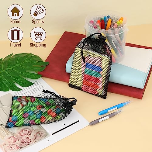 10PCS Small Mesh Drawstring Bags - 6x4 Inch Mini Nylon Bags