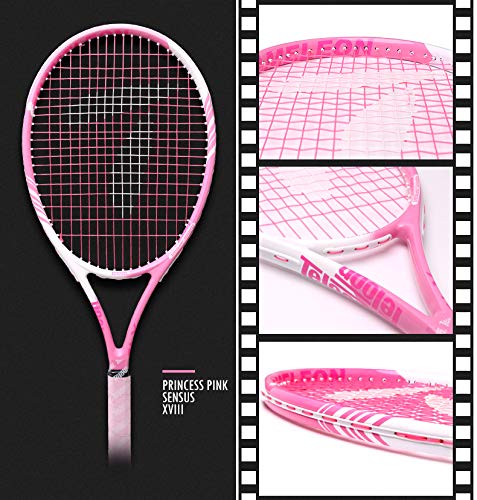 Teloon Sensus Series | Triple Shock Absorption | Adult Tennis Racquet, Women Tennis Racket Includes Bag Cover, Shock Absorber, Tennis Grip (Pink Highlight)