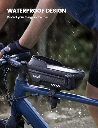 Lamicall Bike Frame Bag Waterproof - [1s Release] Phone Mount Holder