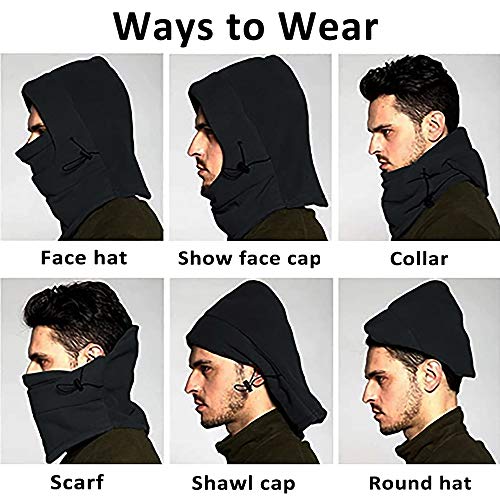 HIG 2-Pack Windproof Winter Balaclava Ski Masks for Men & Women, One Size, Black