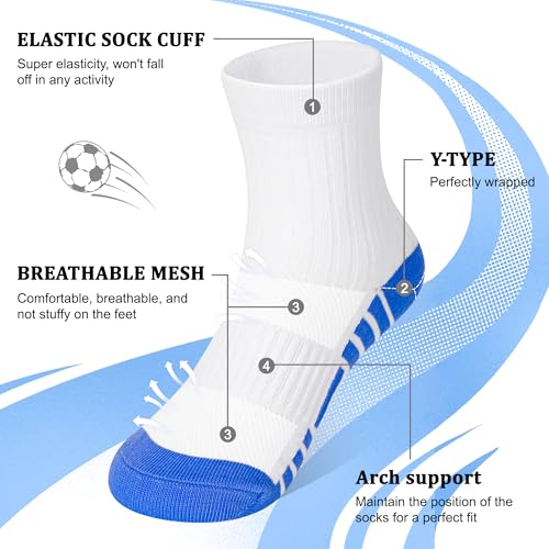 LAETBBE 12 Pairs Girls Crew Athletic Socks Kids Cotton Socks Ages 1-13 10-13 Years / #1 White