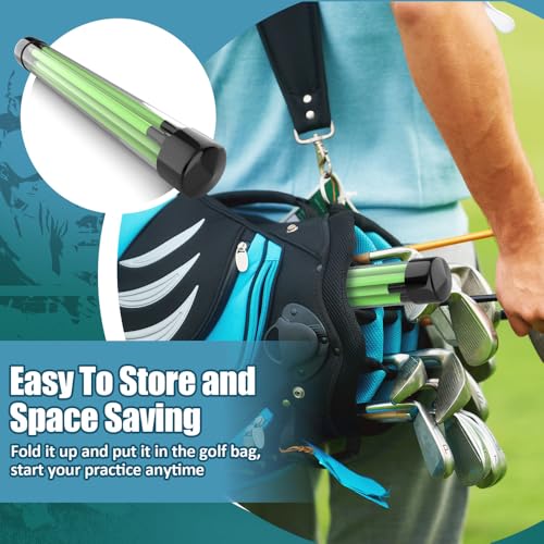 Premium Golf Alignment Sticks - 48 Inch Fluorescent Green Training Aid, 2 Pack