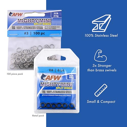 Mighty Mini Fishing Split Rings - Gunmetal Black, #6, 120 lb Test, 6 pcs
