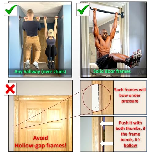 Pull Up Bar Set with Resistance Bands - 26" to 37" Width