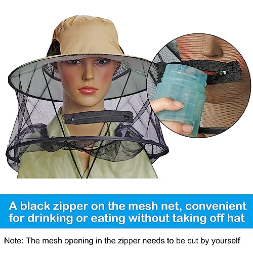 Sucrain 2-Pack Sun Hat with Hidden Mosquito Net - One Size Garden & Outdoor Bug Hat