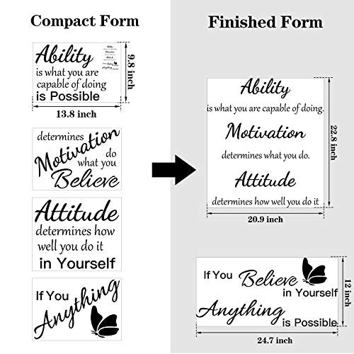 Inspirational Vinyl Wall Quote Stickers - Motivational Butterfly Decals