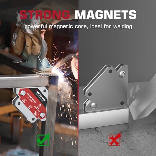 ARCCAPTAIN Welding Magnets 25LB&55LB 4Pcs Welding Magnet Set, Magnetic Welding Holder, Holding Power Welding Accessories