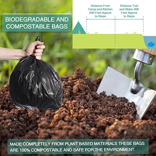 80/60/20 Portable Camping Toilet Bags 100% Compostable 8 Gallon Use