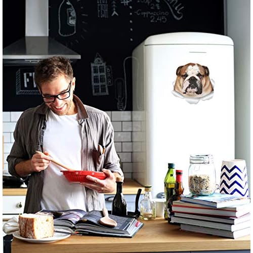 Winston & Bear Smiling Frenchie Dog Wall Decals - 2 Pack - French Bulldog 3D Sticker Decals for Walls, Cars, Toilet and More - Retail Packaged French Bulldog Gifts