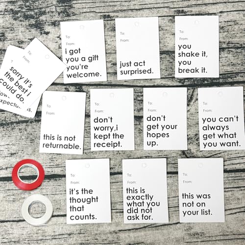 Funny Gift Tags - 18pcs White Sarcastic Gift Labels