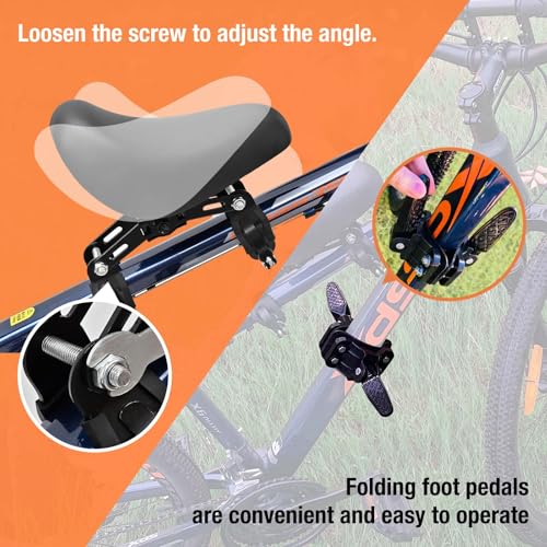 Kids Front Mount Bike Seat for Toddlers 2-5 Years - Adjustable