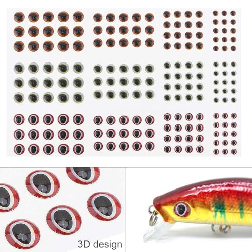 183pcs Lifelike 3D Fishing Lure Eyes - 3/4/5/6mm Sizes