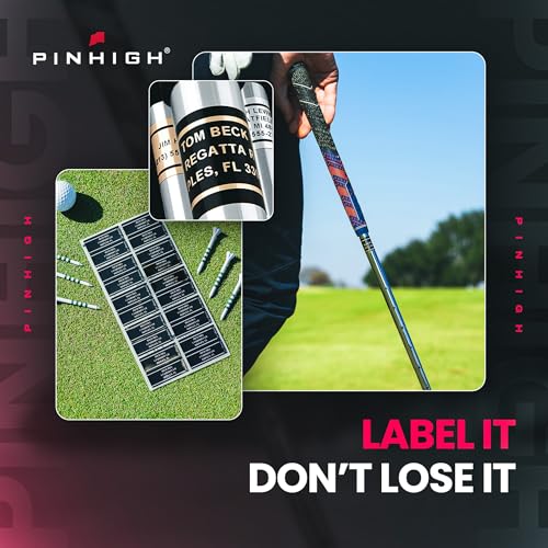 Personalized Golf Club ID Labels - Black 20-Pack, Waterproof & Customizable