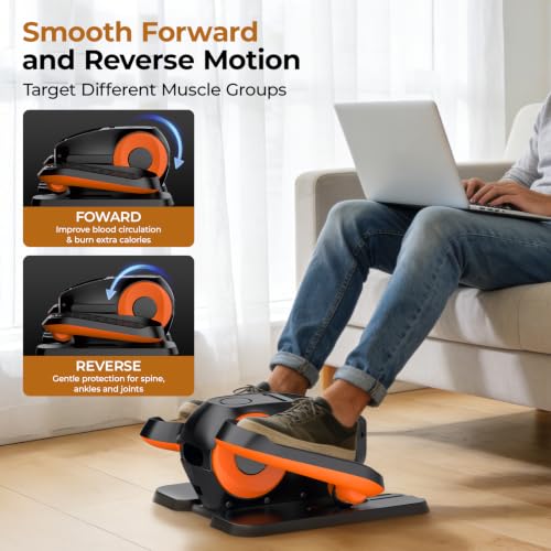 Under Desk Elliptical Machine - Portable Electric Exerciser with Remote Control