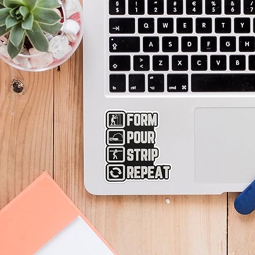 3Pcs Concrete Finisher Stickers, Vinyl, Cartoon, Custom, Construction Stickers, 3x4 inch, Waterproof, Letter Print, Both Indoor & Outdoor, Street Theme