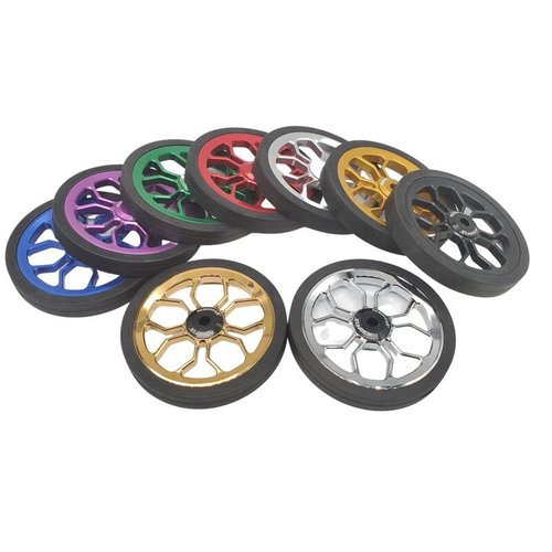 Large Easy Wheels for Brompton Folding Bike,easywheel diameter 80 mm (gold)