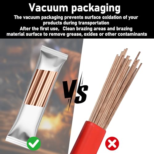 45 Sticks Brazing Rods, 15% silver solder, Flat Phos welding copper rod Industry 0.05" x 0.13" x 12" Aws Bcup-5 for Hvac Air Conditioners, Refrigerators, Cold Storage Equipment