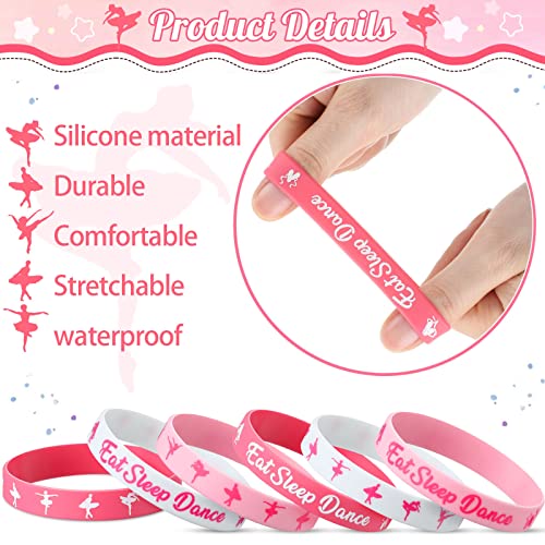 30 Pcs Ballet Party Favors Silicone Wristbands - Inspirational Bracelets