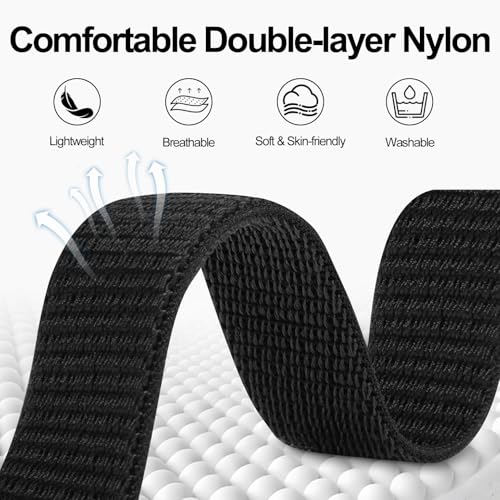 22mm Sport Ankle/Arm Band - Quick Release Nylon Strap Black - 8.3-14.2 inches